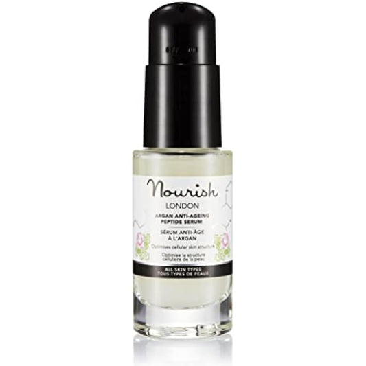 Nourish Argan & Kale Anti-Ageing Peptide Serum 30 ml | Anti-Ageing Face Serum | Contains Peptides & Hyaluronic Acid | Collagen Boosting | 100% Vegan | Cruelty-Free