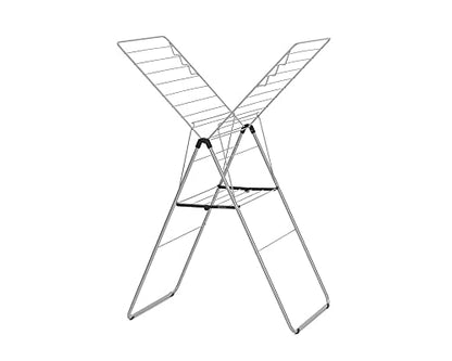 Brabantia HangOn Laundry Drying Rack (20m / Metallic Grey) Compact, Foldaway, Adjustable Indoor Stainless Steel Clothes Horse