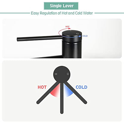 Black Bathroom Taps Countertop Basin Tall Faucet Washroom Sink High Rise Single Lever Mixer tap SHANFO MB01E-T