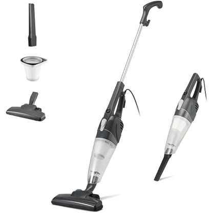 Amazon Basics 2-in-1 Corded Upright Vacuum Cleaner, ECO Motor, HEPA filtration, Lightweight Stick, Black