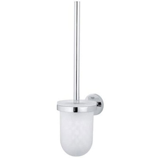 GROHE Essentials - Toilet Brush Set - Material: Glass & Metal - Wall Mounted - Suitable for Screwing (Including Screws and Dowels) or Gluing (Sold