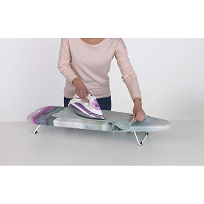 Brabantia Table Top Ironing Board Size S (95 x 30cm) Compact Flat-Folding Steam Iron Table, Ideal for Apartments & Caravans (Morning Breeze)