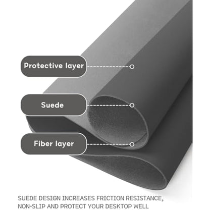 YSAGi Non-Slip Desk Pad, Waterproof PVC Leather Desk Table Protector, Ultra Thin Large Mouse Pad, Easy Clean Laptop Desk Writing Mat for Office Work/Home/Decor (80 x 40 cm, Dark Gray)