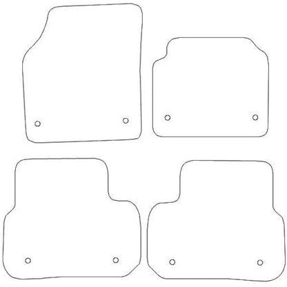 Car Mats FOR Land Rover Discovery Sport 2015-2019 Black Carpet - Black Ribbed Trim - Black Rectangle Heel Pad [SAPP-1650]