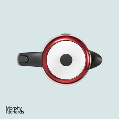 Morphy Richards Equip Kettle, 1.7L, 3Kw Rapid boil, Removeable Limescale Filter, Easy View Water Gauge, Stainless Steel Case, Red, 102785