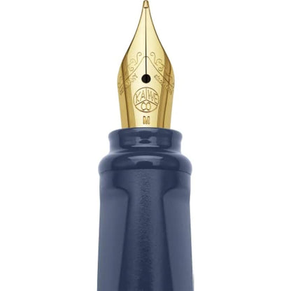 Moleskine x Kaweco Fountain Pen in ABS plastic with Gold-Plated Size M Nib and Refillable Ballpen for Writers, Note-Takers, Refill 1.0mm with Blue Ink and 6 Blue Ink Cartridges included, Color Blue
