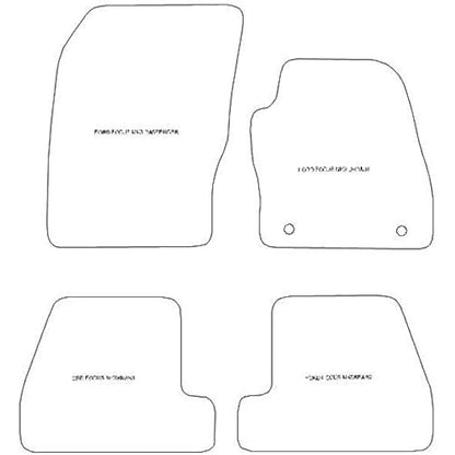 Car Mats FOR Ford Focus MK3 2011-2015 Black Carpet - Grey Ribbed Trim - Black Rectangle Heel Pad [SAPP-1339]