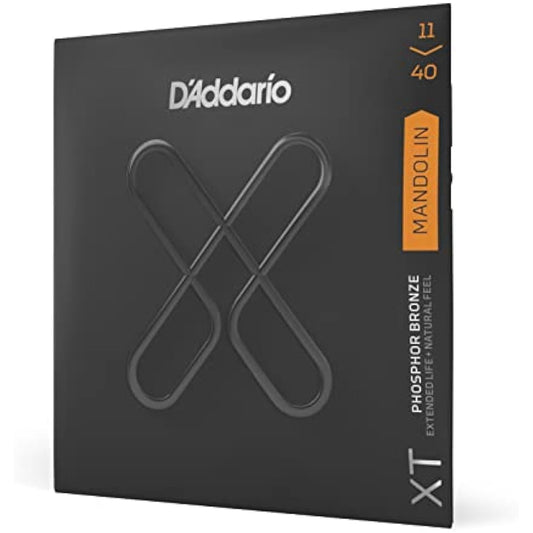 D'Addario Mandolin Strings - Coated Mandolin Strings - XT Phosphor Bronze - For 8 String Mandolin - Extended Life, Natural Feel - XTM1140 - Medium, 11-40