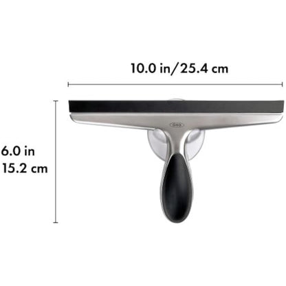 OXO 1060619 Good Grips Stainless Steel Squeegee, White/Black, 10 x 1.5 x 6 inches