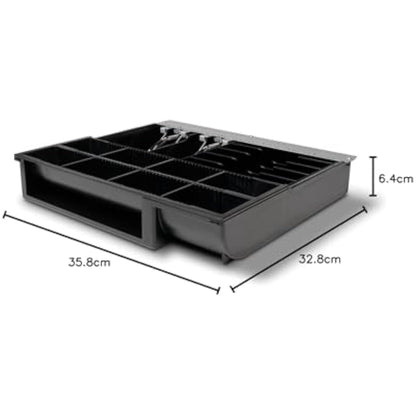 Safescan 4141T2 Adjustable Tray that Organises The Cash Inside Your Cash Drawer - Till Drawer Tray with 6 Note and 8 Coin Slots - Suitable for The Safescan SD-4141 and HD-4141S Cash Register Drawers