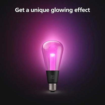 Philips Hue Lightguide ST70 Edison Smart Bulb, White and Color Light, Bluetooth Compatible, Voice Control with Alexa, Apple Home & Google Assistant