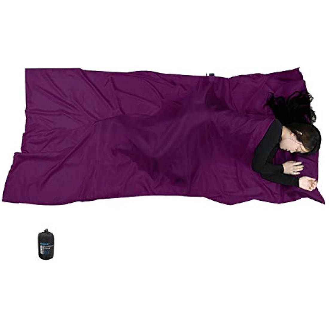 BROWINT Silk Sleeping Bag Liner, Silk Sleep Sack, Extra Wide 220x110cm, Lightweight Travel Sheet for Hotels, Sleeper with Reinforced Gussets