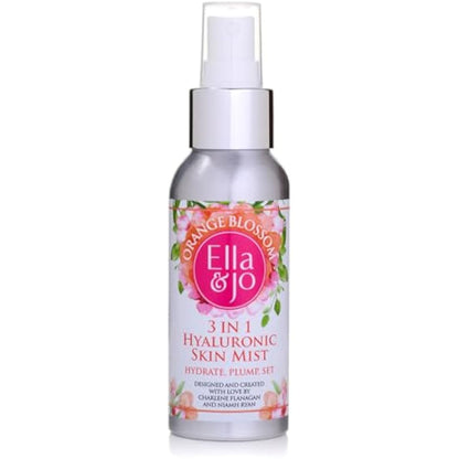Ella & Jo 'Orange Blossom' 3 in1 Hyaluronic Skin Mist - Instant Hydration & Dewy Glow with Chamomile, Cucumber, Witchhazel, Aloe Vera & Green Tea Extract - Vegan, Cruelty-Free, Travel-Friendly 100ml