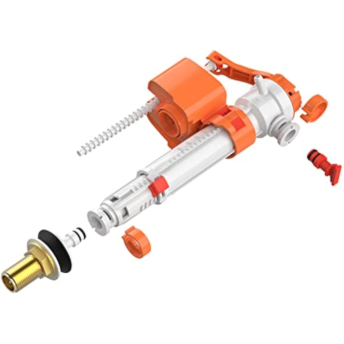 Ibergrif M20521 Toilet Cistern Bottom Side Fill Valve Adjustable Telescopic Urinal Flush Valves Parts M13-17 (3/8") Plastic & Brass Multi Color