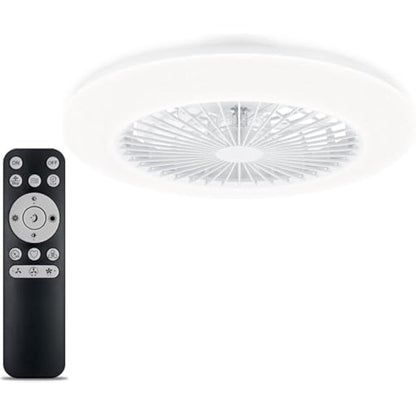 Philips LED Round Flat Fan Light 25W+60W with Remote Control [25W+60W - White] for Indoor Home Lighting, Living Room, Study, Office, Bedroom