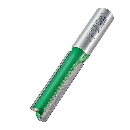Trend CraftPro Straight Flute Two Flute Router Cutter, 1/2 Inch Shank with 12.7mm Cut Diameter and 50mm Cut Length, Carbide Tipped, C153X1/2TC