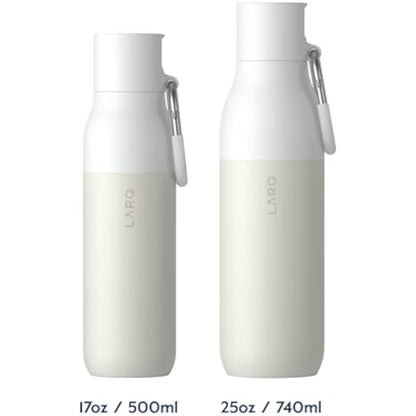 LARQ Bottle Flip Top 17oz - Insulated Stainless Steel Water Bottle with Straw | BPA Free | Reusable Water Bottle for Sports, Gym, and Travel | Keep Drinks Cold, Granite White