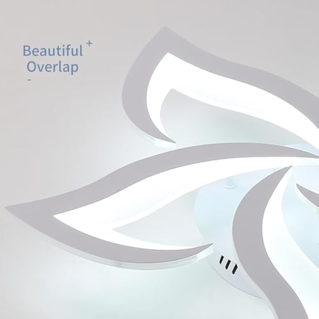 Riserva LED Ceiling Light, 60W Mordern Ceiling Lamp White, 6500K Cool White, Acrylic Petal Design Chandelier for Bedroom, Living Room, Dining Room, Kitchen, Φ60cm