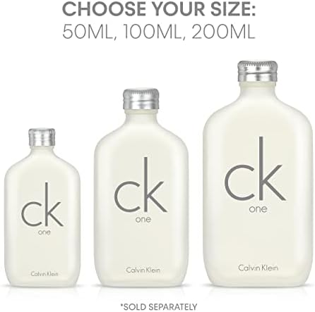 CALVIN KLEIN CK One - Unisex Eau de Toilette for All - Citrus & Aromatic Fragrance with Notes of Green Tea, Nutmeg and Musk - Medium Longevity - 200ml