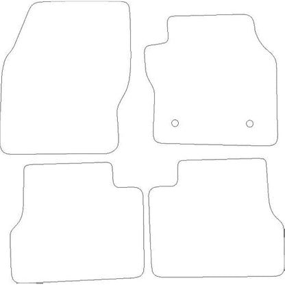 Car Mats FOR Ford Tourneo Connect 5 Seater 2015-2022 Black Carpet - Blue Ribbed Trim - Black Rectangle Heel Pad [SAPP-1634]