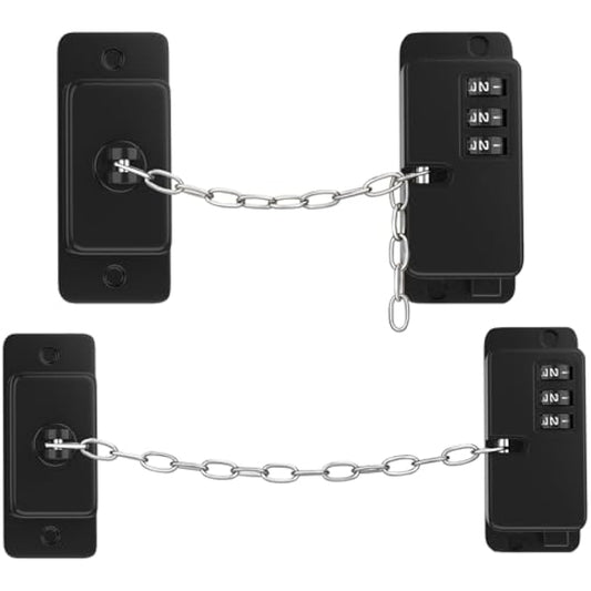 Evilsoul 2Pack Fridge Locks for Children with Adjustable Design, Digital Password Child Locks Door Lock Without Drilling Adhesive Restrictor Safety Lock for Fridge, Door, Window, Cabinet, Black
