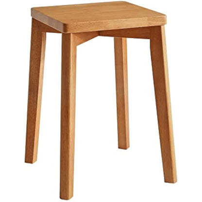 Aibiju Square Wooden Stool, Dressing Table Stool, Solid Wood Makeup Stool, Step Stool, Kids Small Table, Perfect Size for your Living Room, Bedroom (Natural, 1 Piece),YDEU-1502