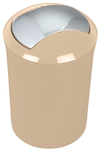 SPIRELLA Design Sydney 10.16876 Cosmetic Bin with Swing Lid 5 Litres (diameter x height) 19 x 30 cm Beige