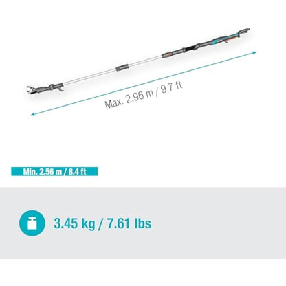 Gardena Cordless Telescopic Tree Pruner HighCut 250/18V P4A no battery: Lopper with telescopic handle for branches up to 4 m high, rotating cutting head, ergonomic handle, LED display (14774-55)