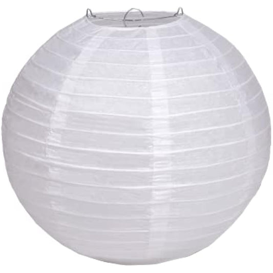White Paper Lanterns Packs of 3 Round Paper Lanterns Lampshade Party Decorations (All White, 12" (30 Cm))