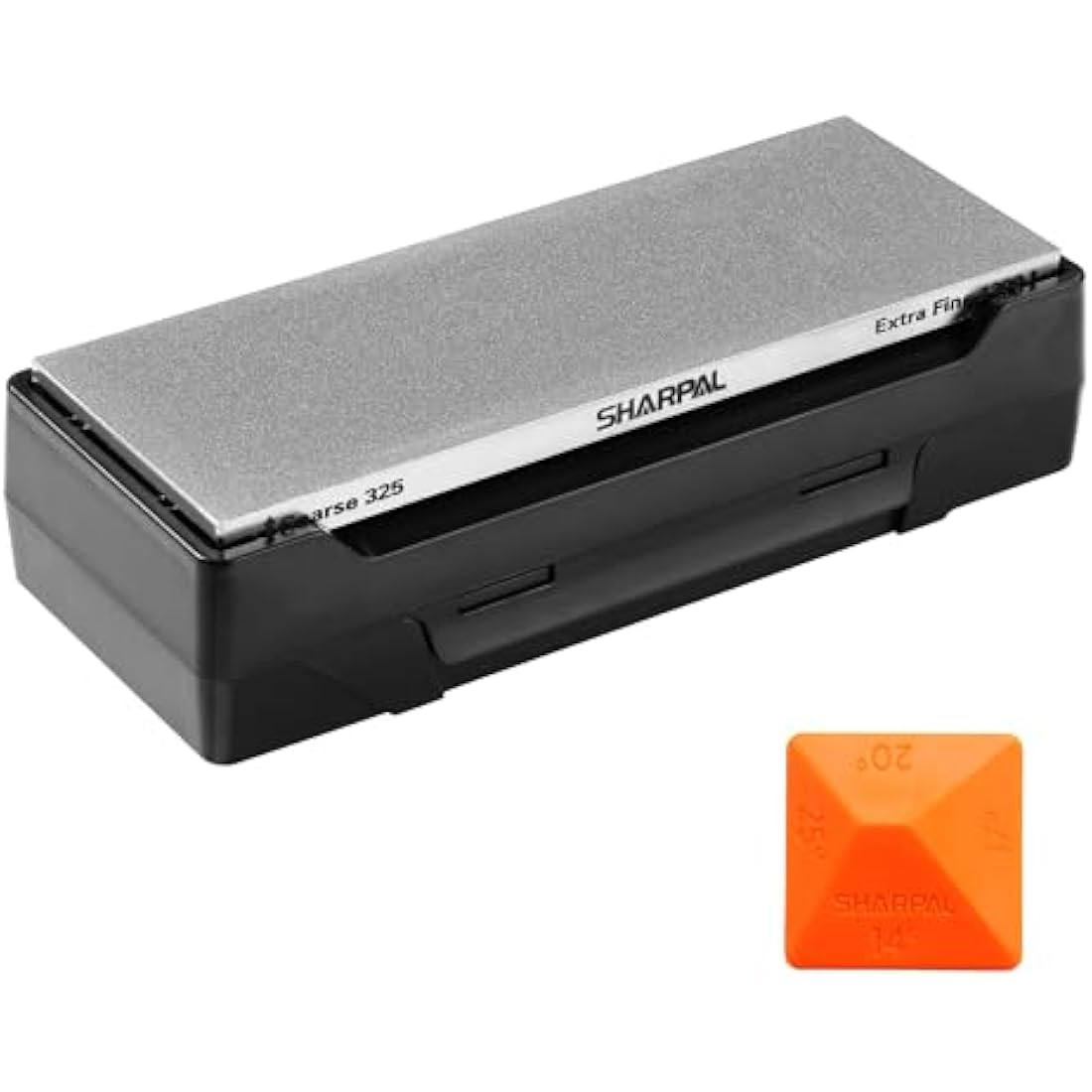 SHARPAL 162N Diamond Whetstone Knife Sharpener with Storage Base | 2 Side Grit Coarse 325 / Extra Fine 1200 | Diamond Sharpening Stone | Non-Slip Base & Angle Guide (203 x 76mm / 8 x 3 Inch)