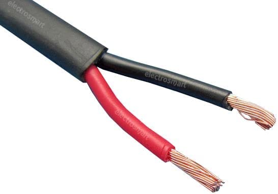 electrosmart 2 Core Twin Red/Black Copper Automotive Auto Boat Marine Cable Wire 2 x 1.5mm Thin Wall Flat Stranded 12V 24V 21 Amp (30m)