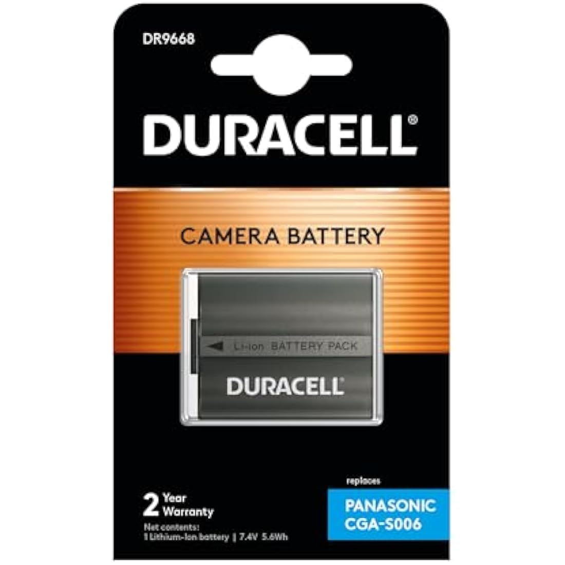 Duracell Replacement Digital Camera Battery For Panasonic CGA-S006 , Black