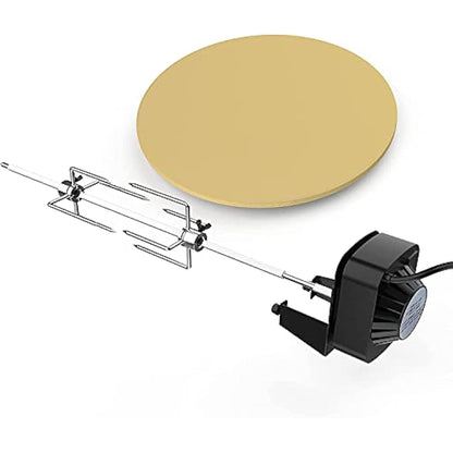 onlyfire Multipurpose Rotisserie and Pizza Oven Kit for Kamado Joe Classic/Pit Boss 22 Ceramic Grills - Including Rotisserie Motor UK Plug, Spit Rod & Pizza Stone