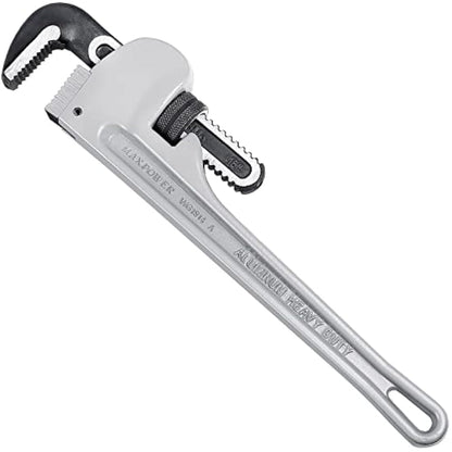 MAXPOWER 18" Heavy Duty Aluminum Pipe Wrench (450mm) – Stillson Plumbing Tool with 60mm Max Jaw Opening – Professional Straight Spanner for Plumbing & DIY