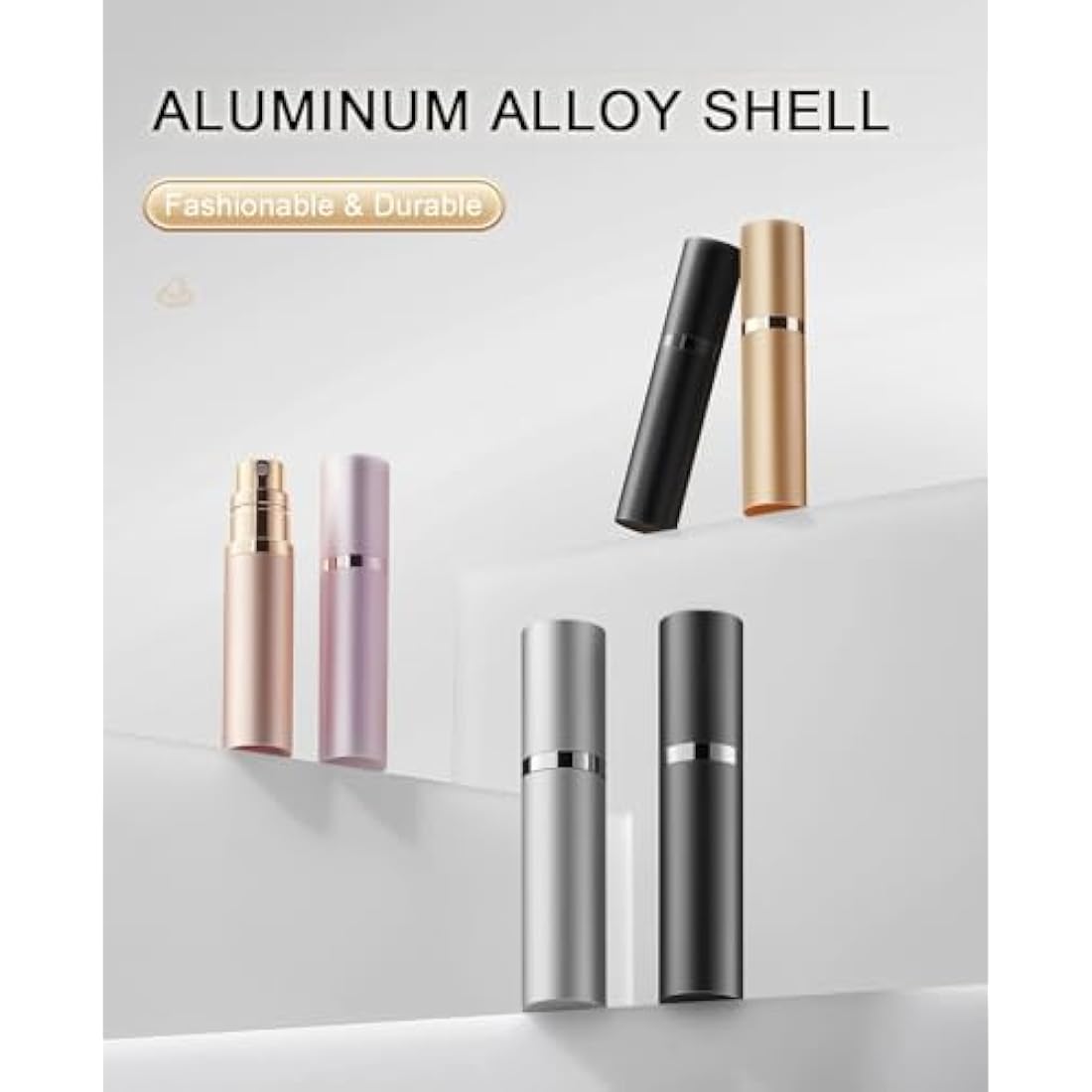 BRARIOS Perfume Atomiser Refillable, Travel Size Portable Atomiser Spray,Mini Empty Perfume Bottle,Leak Proof Cologne Dispenser for Women and Men,5ml(Z-Gold)