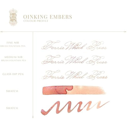 Ferris Wheel Press Fountain Pen Ink, FerriTales Collection, Light Copper with Duochrome Green/Pink Shimmer, 85ml