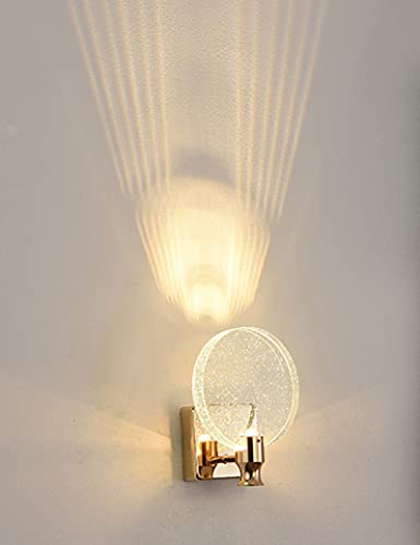 KRIPINC Crystal Wall Sconce, Nordic Style Crystal Wall Light, Simple Crystal LED Wall Lamp, Art Deco Wall Lights for Living Room, Bedroom, Bedside,