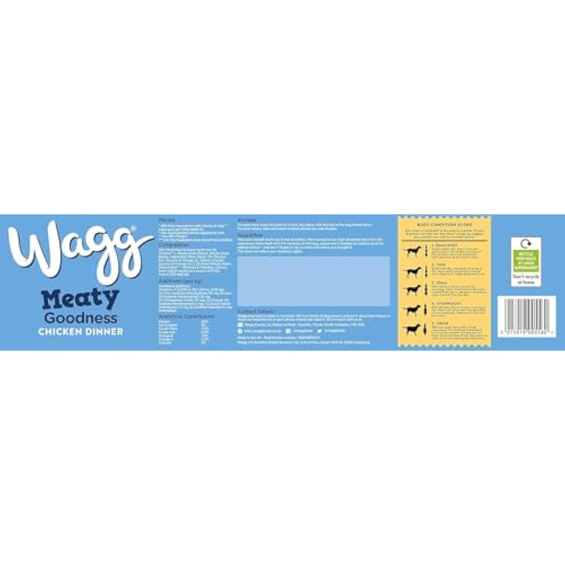 Wagg Meaty Goodness Complete Dry Adult Dog Food Chicken Dinner 12kg - Meaty Ingredients Come 1st
