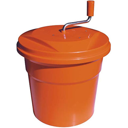Dynamic Manual Salad Spinner 20 Litre, Orange, HACCP Compliant Sealed Cover, Lettuce Spinner, Manual Salad Spinner Dryer, Built in Drain Tube, Size: 500 x 430 cm CE885