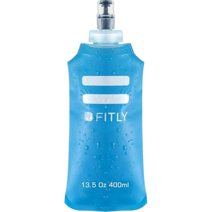 FITLY Soft Water Bottle | Shrink As You Drink Soft Flask for Hydration Pack | Folding Water Bottle Ideal for Running, Hiking, Cycling, Climbing & Rigorous Activity
