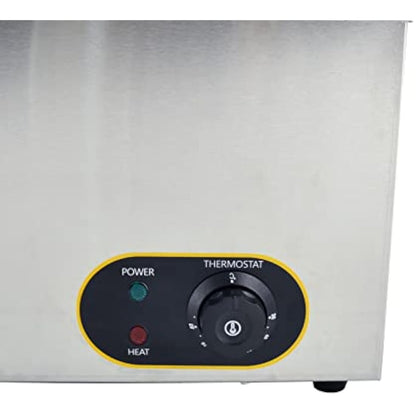 Electric Bain Marie 1500W Food Warmer Stainless Steel Steam Table Temperature Control for Catering and Restaurant, GN 1/3x2, 1/6x2 Pans with Lids