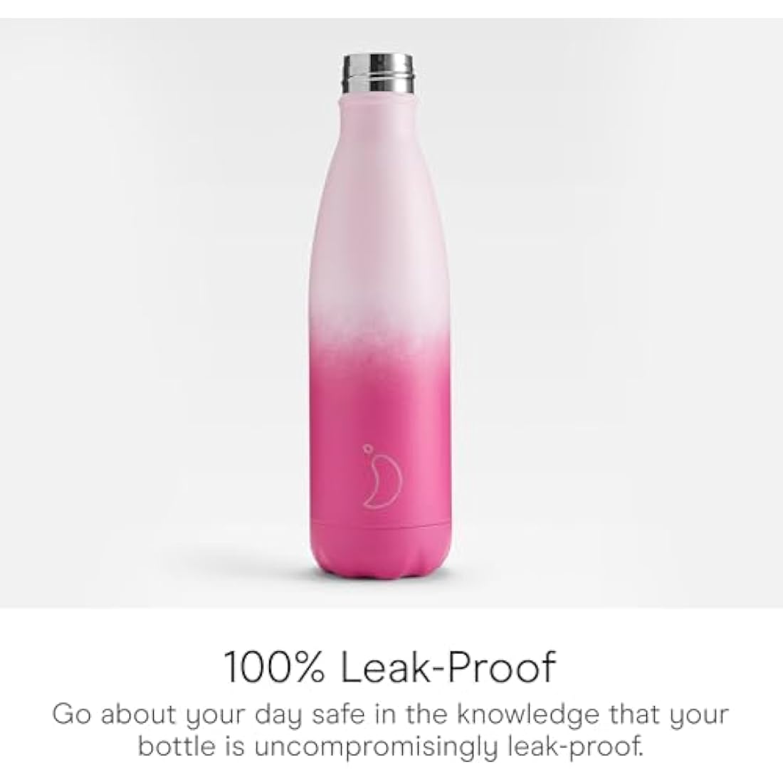 Chilly's Water Bottle - Stainless Steel and Reusable - Leak Proof, Sweat Free - Rose Blush, 500ml
