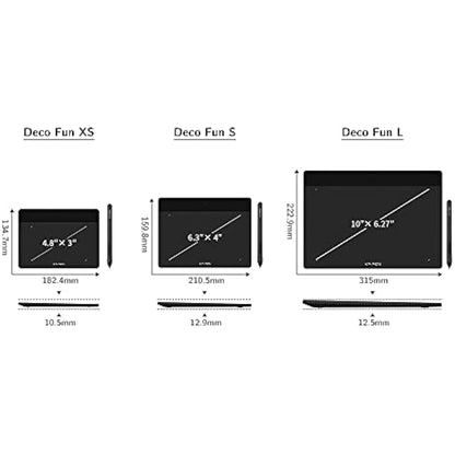 XP-PEN Deco Fun S 8192 Levels Passive Stylus Graphic Tablet with 60° Tilt, 6 x 4 Inch Drawing Tablet for Remote Learning or Playing OSU – Classic Black