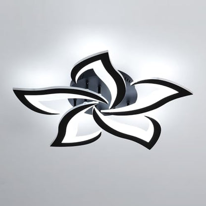 Comely Ceiling Lights Bedroom, LED Ceiling Lights 60W 6750LM, Cool White 6500K, Acrylic Petal Design Mordern Ceiling Lighting for Living Room Bedroom, Black (Dia 60cm)