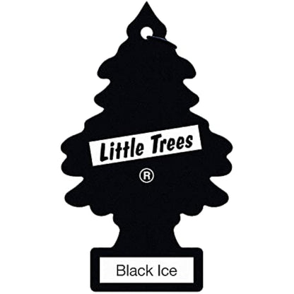 Little Trees Air Freshener Tree MTR0004B Black Ice Fragrance For Car Home Boat Caravan - 24 Pack