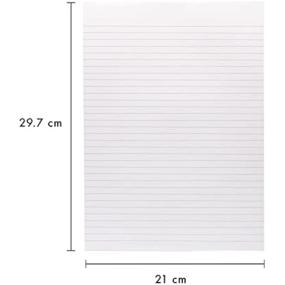 Pukka Pad, A4 8mm Ruled Memo Pad – Pack of 10 – 160 Pages, 80 Sheets of Unpunched 60GSM Paper Per Pad – Glue Top-Bound, Thick Card Back Cover for Home, School Students, & Office Professionals