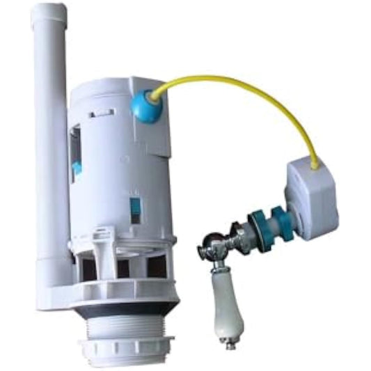 VeeBath Pro Lever Operated Dual Flush Valve Overflow 2 Piece Toilet Cistern WRAS Approved