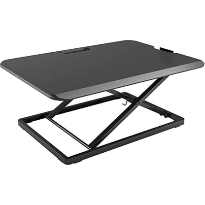 BONTEC Standing Desk Converter 67x47cm, Height Adjustable Sit Stand desk Converter Workstation, X-Frame Desk Riser for Laptop, Monitor, Keyboard Home Office, Ultra-Slim Desk Raiser up to 8kg