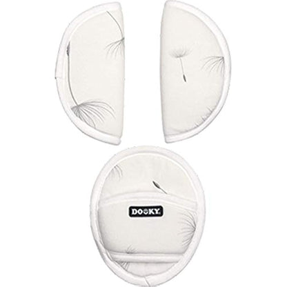 Dooky Car Seat Belt Pads, Harness Strap Pads for Baby's Protection, Universal Size Suitable for 3- and 5-Point Belt System, Group 0+ yrs, 3-Piece Set (2 Shoulder Pads, 1 Crosspiece), Dandelion