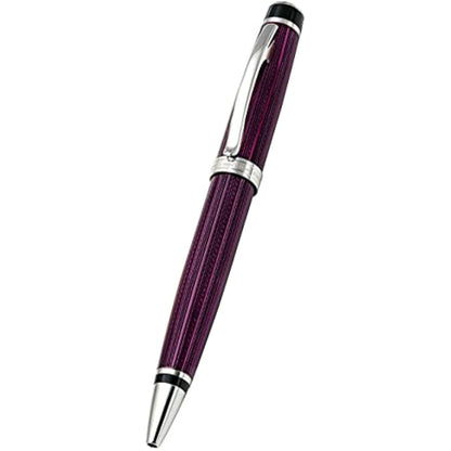 Xezo Incognito Brass Ballpoint Pen in Purple Metallic Color, Diamond-Cut Engraved, Serial, Platinum Plated Parts (Incognito Purple B-2)